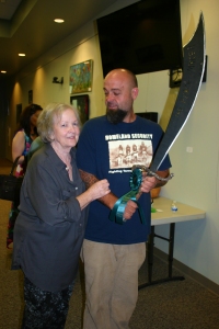 Jarrod Mays’ sword wearing the name “Peace Keeper” won the People’s Choice Award 